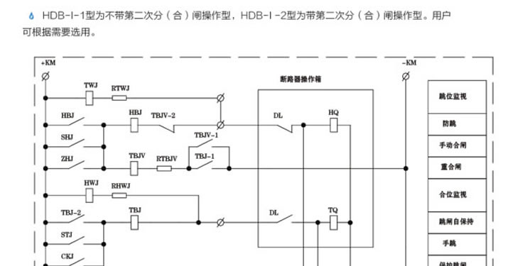HDB-I型断路器分合闸线圈保护装置原理图